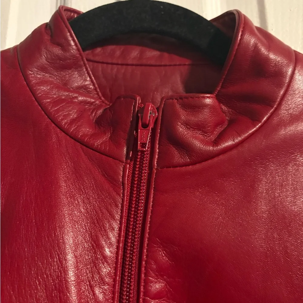 Danier Vibrant Red Leather Jacket - Picture 5 of 6